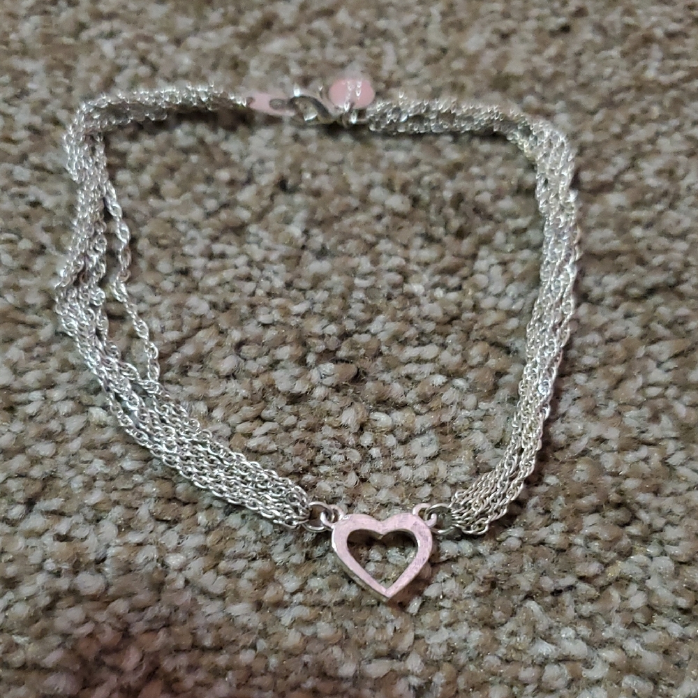 Claire's Multi Chain Anklet With Heart